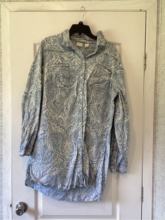 Westbound Tops - Westbound Blue Paisley Button-Down Shirt XL EUC